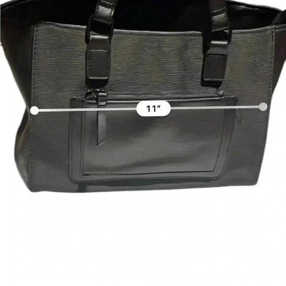 Loume structured tote bag crossbody zip closure easy clean black - Picture 6 of 12